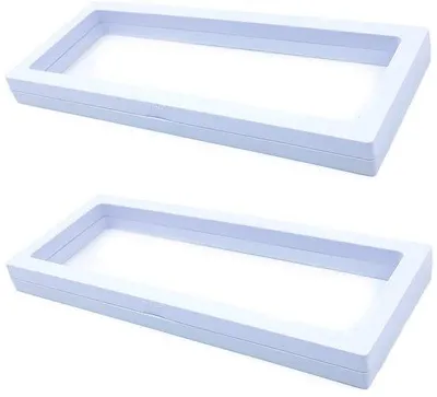 Image de Boîtier 3D pour présentoir, à construction en deux parties - 230 x 90 mm - Blanc - Plaque en PET - Vitrine pour bijoux