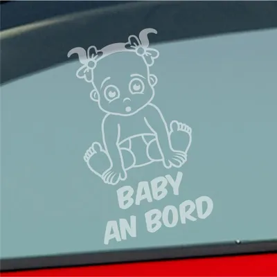 Produktbild von Auto Aufkleber Baby an Bord on Tour Süß 17x28 cm Milchglas Sticker Heckscheibenaufkleber