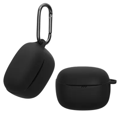 Produktbild von kwmobile Schutzhülle für JBL Tune Buds 2 Hülle - TPU Silikon Case für Kopfhörer Ladecase - stoßfestes Cover mit Karabiner - Schwarz