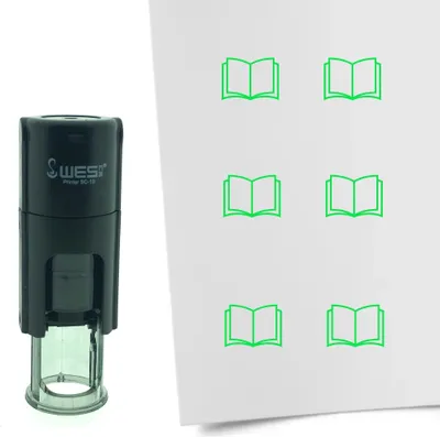 Produktbild von CombiCraft Selbstfärbender Stempel 'Buch' in der Farbe Grün, Ø10mm
