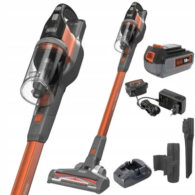 Zdjęcie produktu dla Black & Decker BHFEB520D1, Odkurzacz stojący 2 w 1, Bez worka, Czarny, Przezroczysty, Biały, Prostokątny, Suchy, Cykloniczny