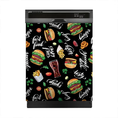 Produktbild von Magnete Dekorative 60x70 cm Küche Magnetmatte Spülmaschine - Fast Food