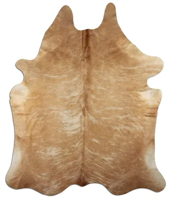 Immagine prodotto di Tappeto in pelle di mucca di alta qualità, color beige con motivo brindle, caratterizzato da unicità naturale