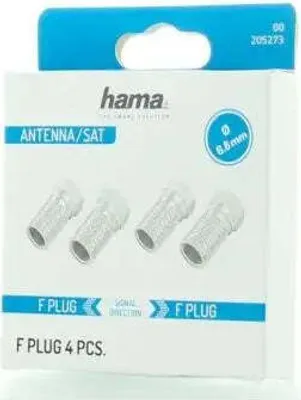 Zdjęcie produktu dla Hama 00205273, F-Typu, F, F, Srebrny, Metal, 4 szt.