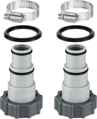 Schlauchadapter für Schwimmbadfilterpumpen und Chlorgeneratoren - Gewinde zu Klemmstil