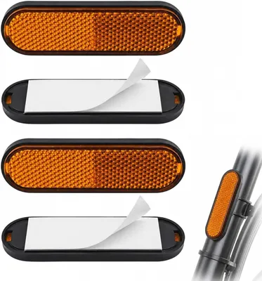 Productafbeelding van 4 stuks reflectoren goedgekeurd E4 100 x 24 x 8 mm voor motorfiets en fiets