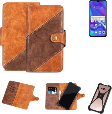 Produktbild von K-S-Trade Handy-Hülle Schutz-Hülle Bookstyle Case Wallet-Case kompatibel mit Oppo R17 Neo Handy Cover Bumper Kantenschutz Smartphone dunkelbraun