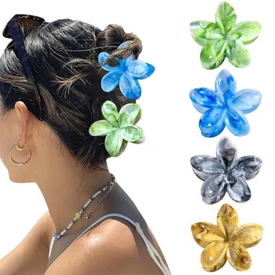 Image de Solidchoice - Lot de 4 pinces en forme de fleur pour accessoires de cheveux