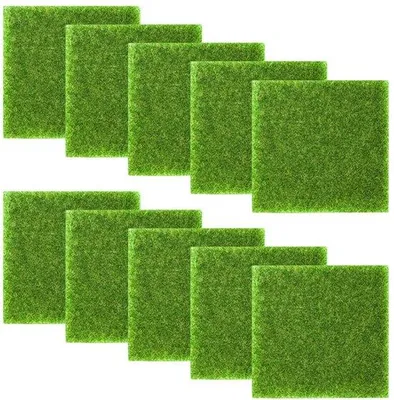 Obrázok produktu pre Miniatúrny koberec z umelého trávnika 15 x 15 cm – dekoratívna sada z umelého trávnika pre deti
