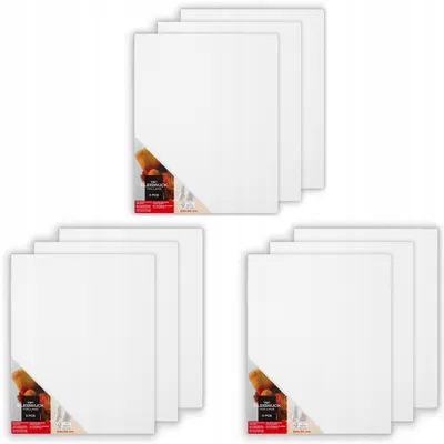 Produktbild von Van Bleiswijck Sada malířských pláten 9 kusů - 24x30 cm - Bavlněné plátno pro akrylovou a olejovou malbu - Ideální pro umění a hobby
