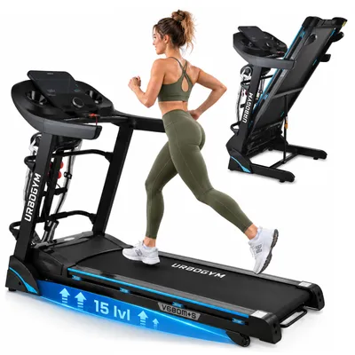 Produktbild von URBOGYM V680MS Laufband für Zuhause – 16 km/h, 15 automatische Steigungsstufen, Massagefunktion, 24 Trainingsprogramme