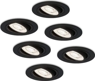 Image de HOFTRONIC - Spot LED encastrable 3,8W 6000K Inclinable Noir IP20