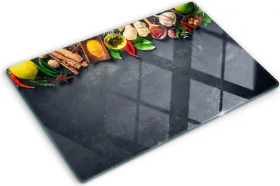 Produktbild von Tulup Glas Herdabdeckplatte - 80x52 cm - Glaskeramikkochfeld-Abdeckung Spritzschutz Glasabdeckplatte - Einteilig - Essen & Getränke - Kräuter und Gewürze - Mehrfarbig