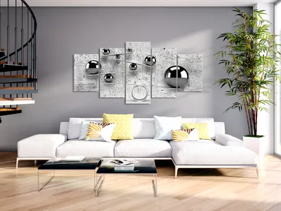 Produktbild von Akustikbild Abstrakt 200x100 cm 5-teilige Bilder Akustikschaum Hochleistungsschallabsorber Schallschutz Leinwand 5 tlg Wandbild Raumakustik Schalldämmung a-B-0081-b-m