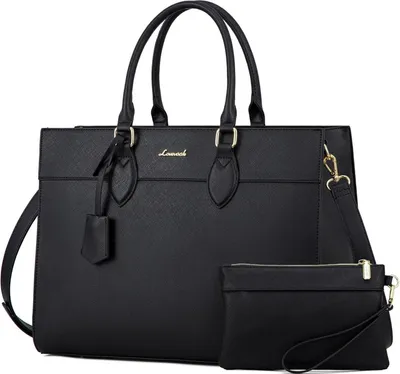 Produktbild von LOVEVOOK Laptoptasche Damen 15,6 Zoll Schwarz Kunstleder Schultertasche