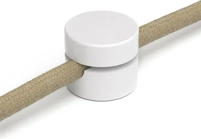 Immagine prodotto di Creative-Cables Passacavo universale – (Bianco, Ø 2,3 cm, 2 pezzi) – Fissaggio a parete per cavi tessili a larga sezione – Include vite e tassello