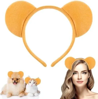Produktbild von Gelber Haarreif mit Bärenohren für Karneval, Cosplay und Geburtstage