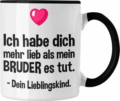 Produktbild von Trendation - Lieblingskind Muttertag Vatertag Tasse Geschenk von Kinder Sohn Tochter Mama Tasse mit Spruch (Schwarz)