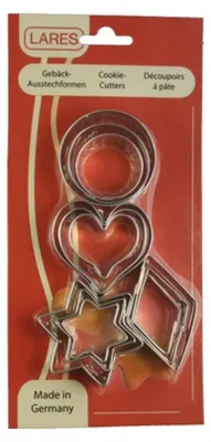 Produktbild von LARES Terrassen Ausstechformen mit 4 verschiedenen Motiven 12er Set - Größe ca. 3-6cm - 1039