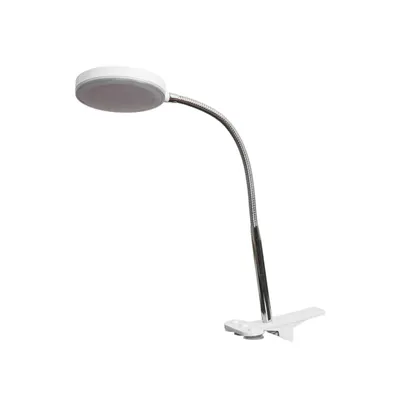Produktbild von Lindby LED-Klemmtischleuchte Milow, weiß, Metall, 36 cm hoch