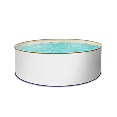 Produktbild von Rundpool Stahlwandpool weiß Poolfolie sand 0,8 mm Poolset rund 500 x 120 cm als Einzelbecken