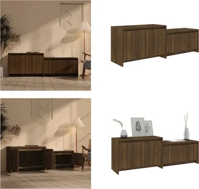 Produktbild von vidaXL TV Schrank Eichen Optik Braun 146,5x35x50 cm Holzwerkstoff - TV-Schrank - TV-Schränke - Lowboard - Stereo Schrank