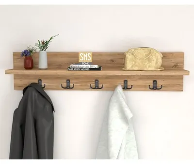 Produktbild von Pijnboom Wandgarderobe mit Ablage und 10 Haken 80 cm