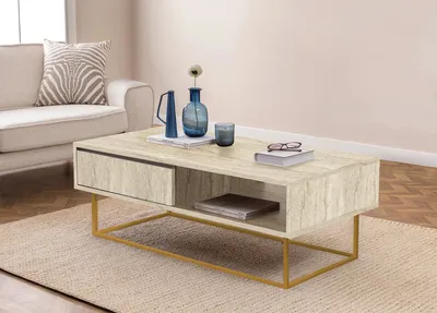 Produktbild von Skye Decor, Laxus Dale - Traverten, Traverten, Couchtisch, 120 x 43 x 60 cm, 100 % MELAMINBESCHICHTETE SPANPLATTEN