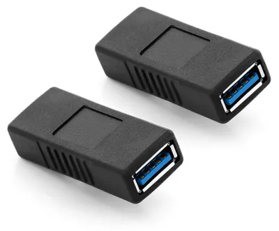 Produktbild von deleyCON USB 3.0 Adapter Kupplung A-Buchse auf A-Buchse, 2 Stück - Schwarz