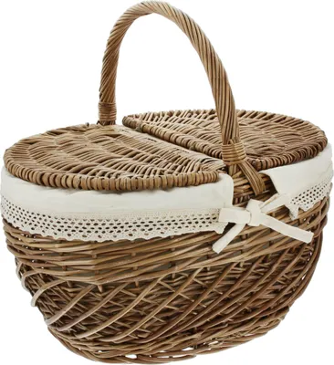 Produktbild von Picknickkorb 'Land-Liebe' Aufbewahrungskorb Füllkorb Brotkorb Pilzkorb