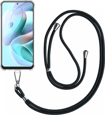 Produktbild von Handytasche passend für Motorola Moto G31 / G41 Transparent ShockProof mit abnehmbarem Universal Lanyard - Schutzhülle Silikon ShockProof mit Lanyard - Smartphonics