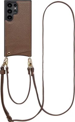 Zdjęcie produktu dla Etui na telefon Selencia Nova ze sznurkiem i uchwytem na kartę do Samsung Galaxy S24 Ultra - Mocha Brown