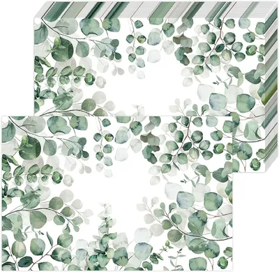 Image de Lot de 50 sets de table en papier eucalyptus - Sets de table jetables pour les fêtes et les événements