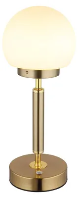 Produktbild von LED Tischleuchte messing, Touchdimmer, Akku, H 28,5 cm