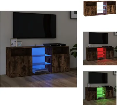 Produktbild von vidaXL TV-Schrank mit LED-Leuchten Räuchereiche 120x30x50 cm -  TV-Möbel