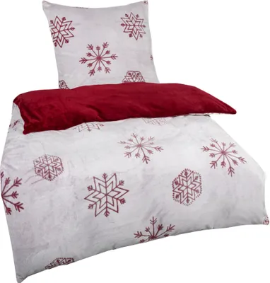 Produktbild von Bettwäsche Cashmere Touch Bordeaux 2 teilig kuschlig weich 135x200 80x80 cm Reißverschluss