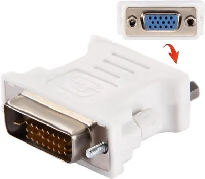 Obrázek produktu pro CHPN - Adaptér DVI-D na VGA - Konvertor DVI-D - 24 + 1 pinů - Bílá barva - Univerzální
