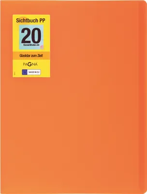 Obrázok produktu pre Pagna 21012-09, Project folder, A4, Polypropylén (PP), Oranžová, 20 vrecká/vreciek, 1 kusov