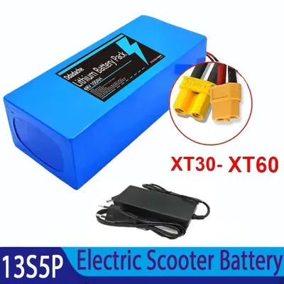 Zdjęcie produktu dla Bateria litowo-jonowa 48V do roweru elektrycznego - 13S5P, ogniwa 18650, pojemność 10Ah - moc 1500W - zintegrowany system zarządzania baterią (BMS) 50A - złącza XT30/XT60 - ładowarka w zestawie