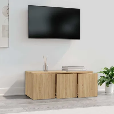 Produktbild von "im Sonderangebot"TV-Schrank Industriestil - CLORIS - Fernsehenschrank - Sonoma-Eiche 80x34x30 cm Holzwerkstoff - DEMöbel6870129