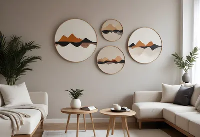 Zdjęcie produktu dla Wallity, Huhu298, Dekoracyjny obraz MDF w ramie (4 sztuki), wielokolorowy, 100% MASSIVE WOOD, 36 x 36 cm