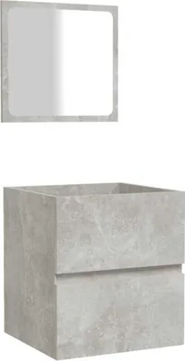 Produktbild von vidaXL Badschrank mit Spiegel Betongrau Holzwerkstoff