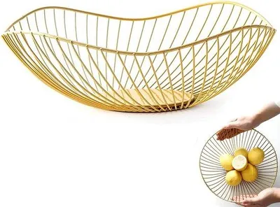 Image de Corbeille à fruits dorée - polyvalente - 1 pièce - métal