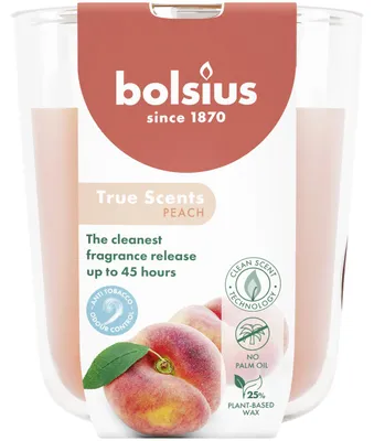 Produktbild von Bolsius Duftkerze im Glas true scents Ø 8,5 cm pfirsich