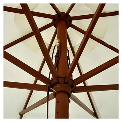 Produktbild von Sonnenschirm mit Holzmast, 330 cm Sandweiß