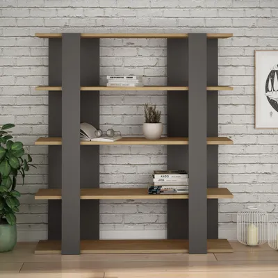 Produktbild von Houseland Tita Bücherregal Eiche natur/anthrazit