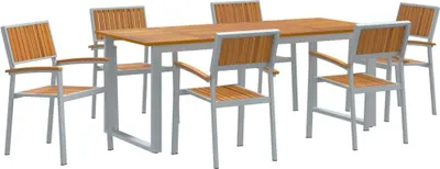 Produktbild von Garten Essgruppe 7 pcs Grau Massivholz Akazie