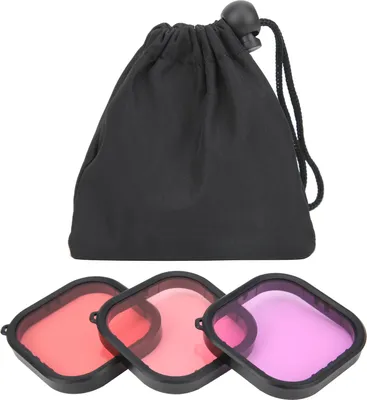 Imagen del producto de Telesin - Lente sumergible - Filtro - Kit de accesorios para la cámara de acción GoPro 9 - Corrección de color