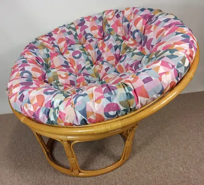 Produktbild von Rattan Papasansessel Papasan 110 cm cm Fb. Honig Polster Stoff California Dream IGGY Rose