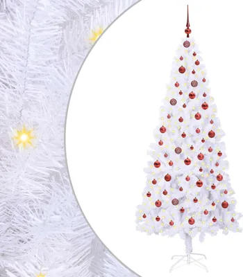 Obrázek produktu pro vidaXL Umělý vánoční stromek bílý 210 cm z PVC a oceli